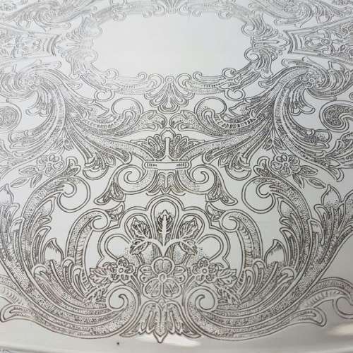 A beautiful large Rhodesian "double-handle" engraved silver plated serving/ snack tray