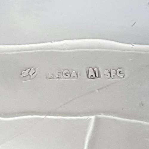 A stunning large vintage Rhodesian silver plated "double-handle" footed serving bowl w/ beaded edge