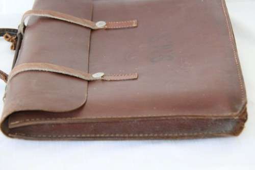 An awesome vintage genuine leather sheet music satchel/ carry bag with loads of space inside