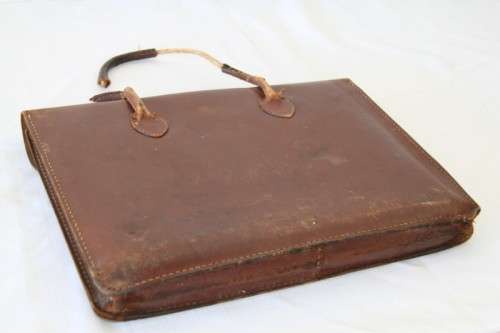 An awesome vintage genuine leather sheet music satchel/ carry bag with loads of space inside