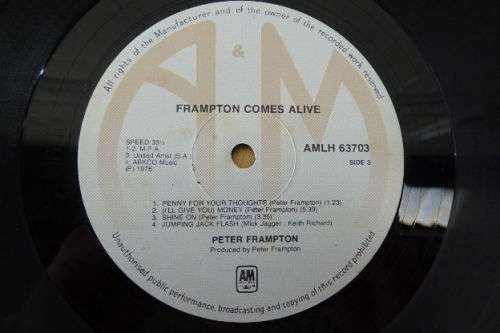A wonderful Peter Frampton "Frampton Comes Alive!" (1976) double-vinyl LP in incredible condition