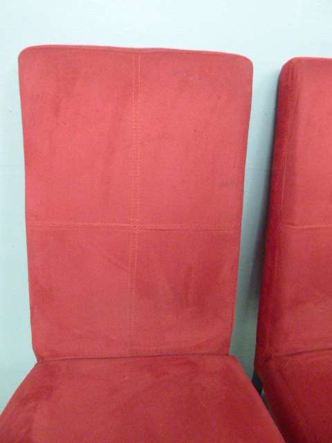 4x stunning upholstered, modern high back dining room chairs in great condition. bid/chair     RS17