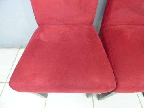 4x stunning upholstered, modern high back dining room chairs in great condition. bid/chair     RS17