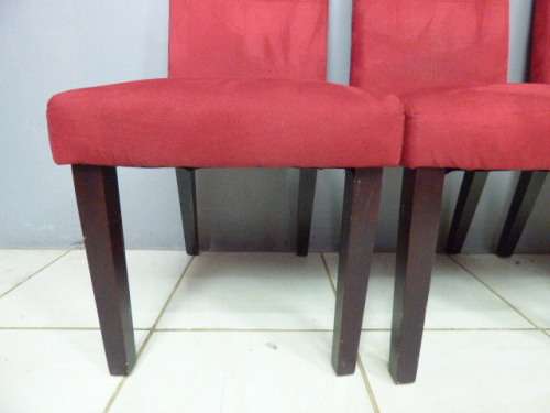 4x stunning upholstered, modern high back dining room chairs in great condition. bid/chair     RS17