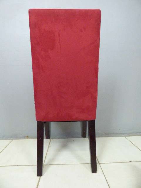 4x stunning upholstered, modern high back dining room chairs in great condition. bid/chair     RS17