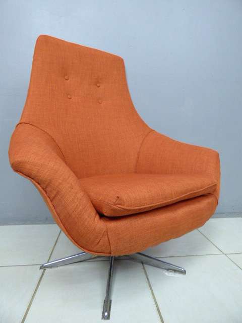 Two fabulous newly upholstered funky vintage retro "egg" chairs in excellent condition - a rare find