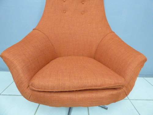 Two fabulous newly upholstered funky vintage retro "egg" chairs in excellent condition - a rare find