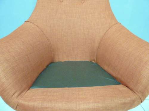 Two fabulous newly upholstered funky vintage retro "egg" chairs in excellent condition - a rare find