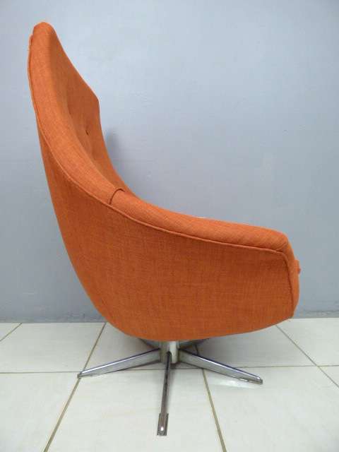 Two fabulous newly upholstered funky vintage retro "egg" chairs in excellent condition - a rare find