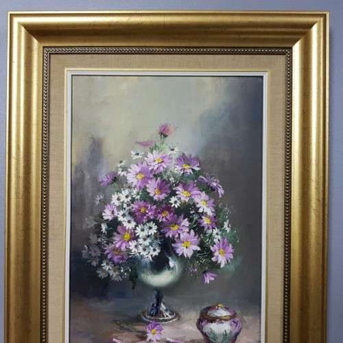 **RS17** Original "Marie Vermeulen" still life painting framed in a stunning frame, Investment art