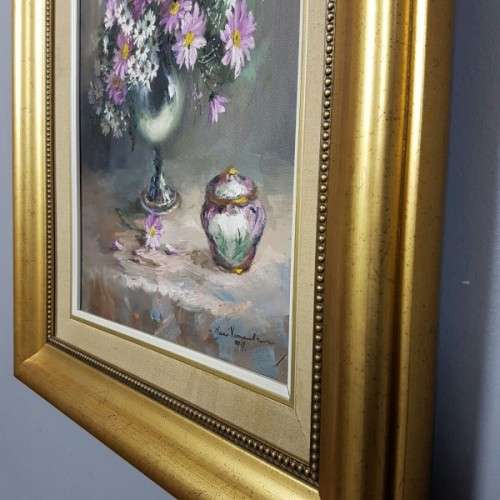 **RS17** Original "Marie Vermeulen" still life painting framed in a stunning frame, Investment art