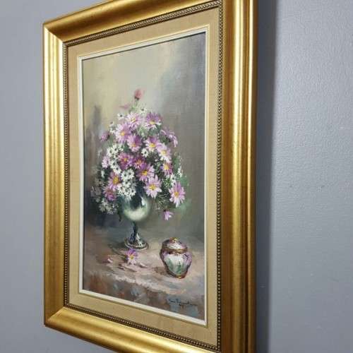 **RS17** Original "Marie Vermeulen" still life painting framed in a stunning frame, Investment art