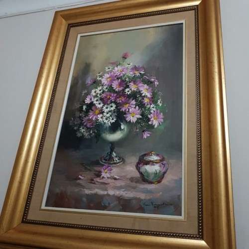 **RS17** Original "Marie Vermeulen" still life painting framed in a stunning frame, Investment art
