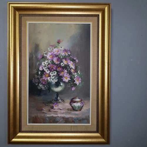 **RS17** Original "Marie Vermeulen" still life painting framed in a stunning frame, Investment art