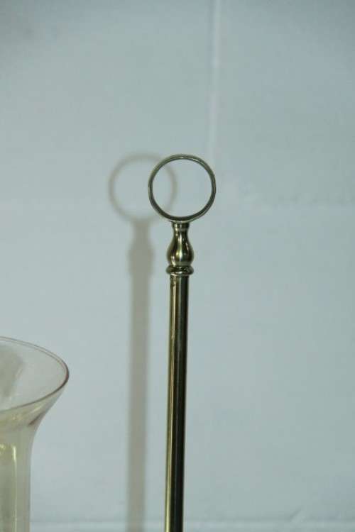 A superb antique Victorian electrical solid brass "Kerosene" student lamp with a glass shade