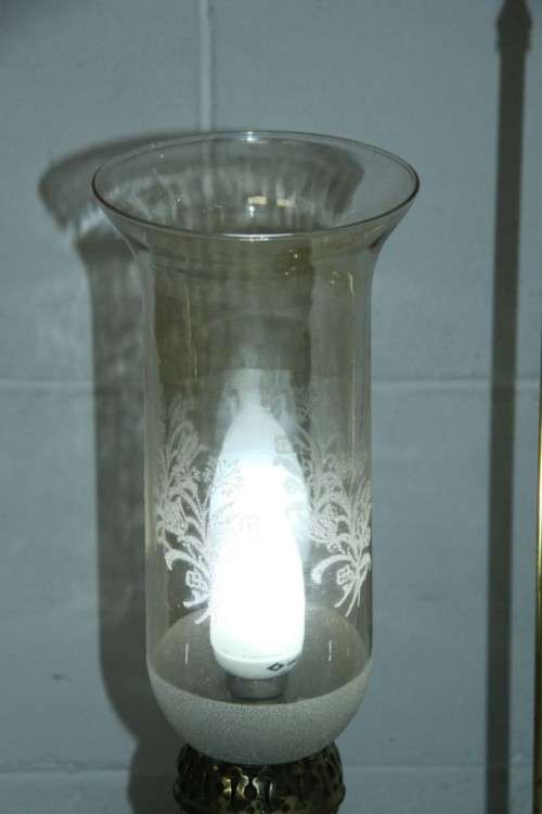 A superb antique Victorian electrical solid brass "Kerosene" student lamp with a glass shade