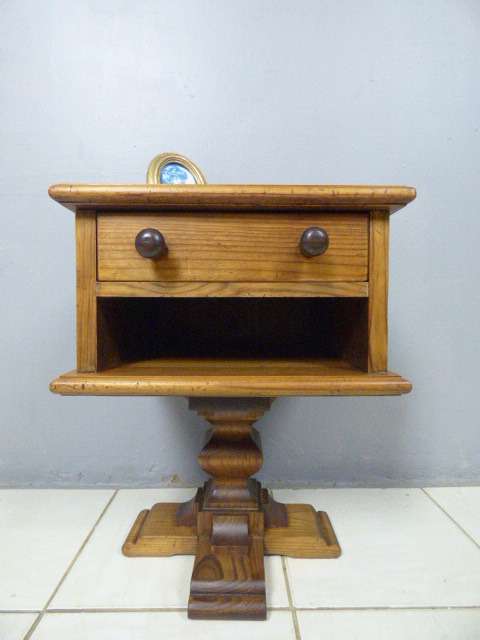 A beautiful, large stylish pine pedestal with a drawer. Chunky, solid furniture!! RS17Sale