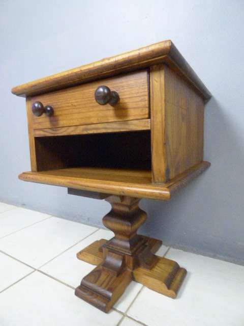 A beautiful, large stylish pine pedestal with a drawer. Chunky, solid furniture!! RS17Sale