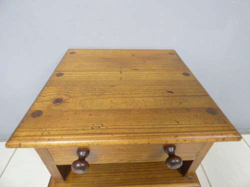 A beautiful, large stylish pine pedestal with a drawer. Chunky, solid furniture!! RS17Sale