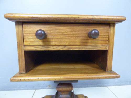 A beautiful, large stylish pine pedestal with a drawer. Chunky, solid furniture!! RS17Sale