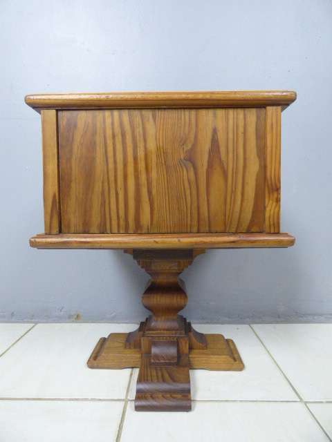 A beautiful, large stylish pine pedestal with a drawer. Chunky, solid furniture!! RS17Sale