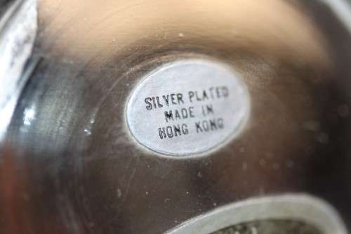 An awesome pair of silver plated mugs with ornate handles in stunning condition