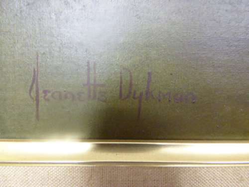 A spectacularly framed original signed "Jeanette Dykman" still life oil painting of pink roses!!