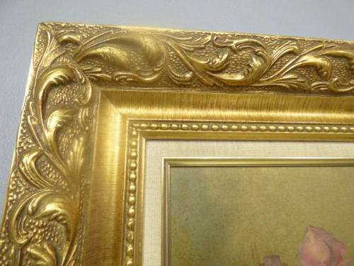 A spectacularly framed original signed "Jeanette Dykman" still life oil painting of pink roses!!