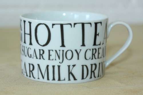 An awesome collection of five "black and white" porcelain tea/ coffee cups in excellent condition