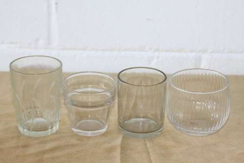 An awesome collection of 15x assorted breakfast juice glasses - bid/glass