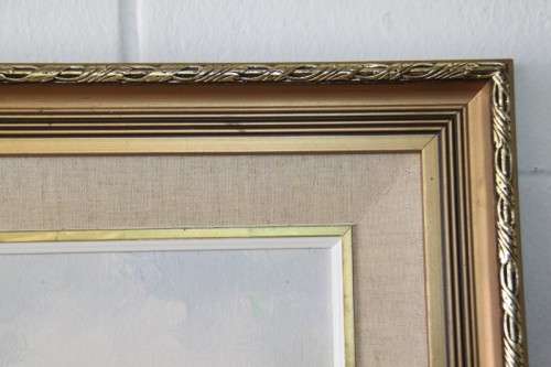 An incredible signed and framed oil painting of a farm scene in very good condition