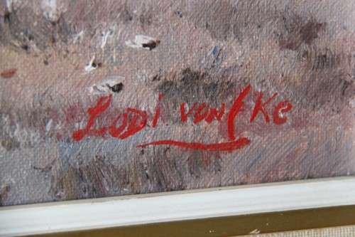 An incredible signed and framed oil painting of a farm scene in very good condition