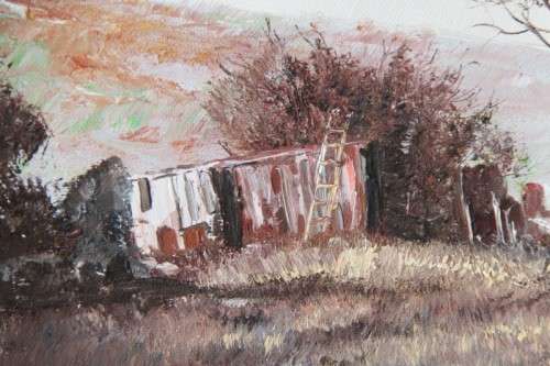 An incredible signed and framed oil painting of a farm scene in very good condition