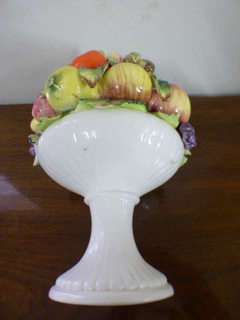 A wonderful, colourful stamped Capodimonte ceramic fruit bowl/ table display in great condition!