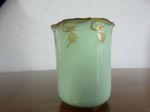 Magnificent boxed antique Royal Worcester demitasse duo's with gold detailing in silver cup holders!