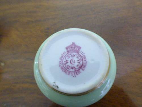 Magnificent boxed antique Royal Worcester demitasse duo's with gold detailing in silver cup holders!