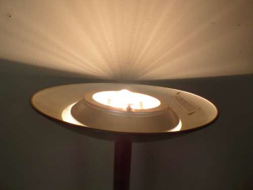 A stunning, modern 1.8m tall metallic floor lamp with a dimmer switch in great condition.