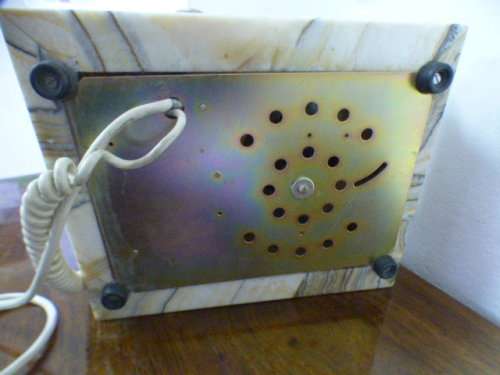 A fabulous, vintage marble and brass rotary dial telephone, stunning on display or for use.