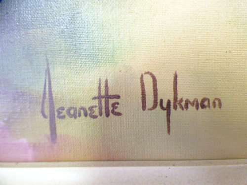 A fabulous framed original signed "Jeanette Dykman" still life oil painting of pink roses!! Gorgeous