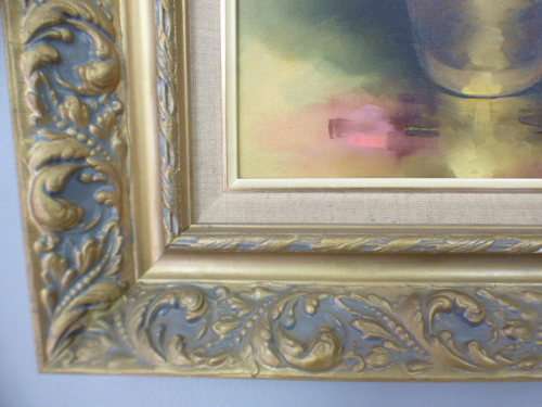 A fabulous framed original signed "Jeanette Dykman" still life oil painting of pink roses!! Gorgeous