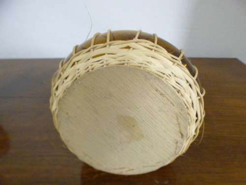 A stunning brown glass decanter with a chain cork stopper in fabulous condition! | RS17