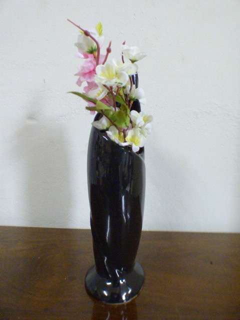 Beautiful & stylish black ceramic vase. Gorgeous on its own or with flower cuttings!    RS17