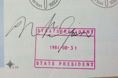 An RSA (1984) 'We Fight TB' first day cover w/ stamps - Signed by Marais Viljoen! - RS17Sale