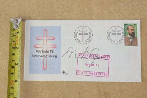 An RSA (1984) 'We Fight TB' first day cover w/ stamps - Signed by Marais Viljoen! - RS17Sale