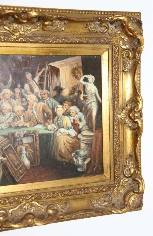 A magnificent original signed "R. De Greef" oil on board painting in an superb antique gild frame