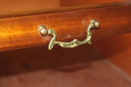 A stunning double-door solid Imbuia ball & claw wardrobe w/ solid brass embellishments & ample space