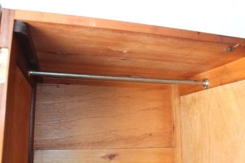 A stunning double-door solid Imbuia ball & claw wardrobe w/ solid brass embellishments & ample space