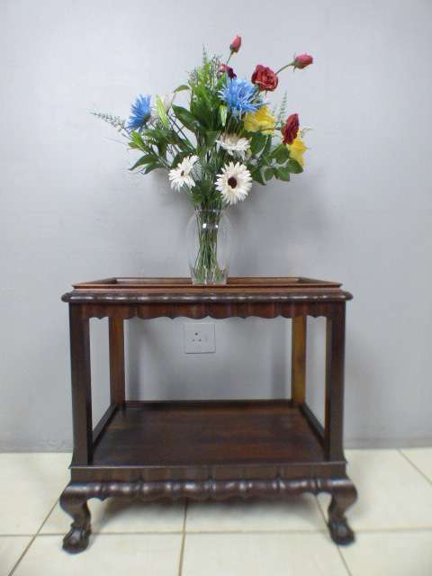 Magnificent vintage ball & claw glass top butlers tray/display table in amazing condition!!!