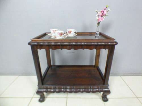 Magnificent vintage ball & claw glass top butlers tray/display table in amazing condition!!!