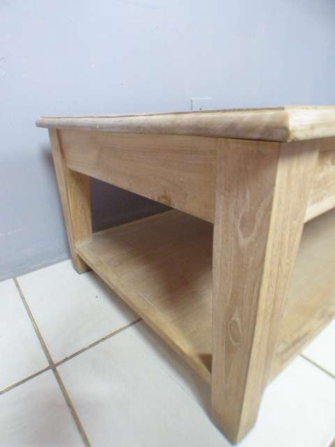 A superb (larger) light wood coffee table with four drawers - stunning!! - ideal for shabby chic too